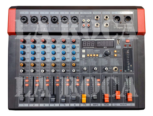 Mixer 6 Canales Consola Interfaz Grabacion Usb 320 Efectos