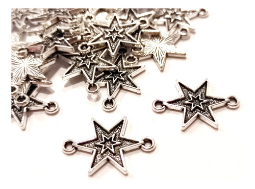 15 Estrellas Conectoras De 6 Puntas Metal Artesanias Bijou