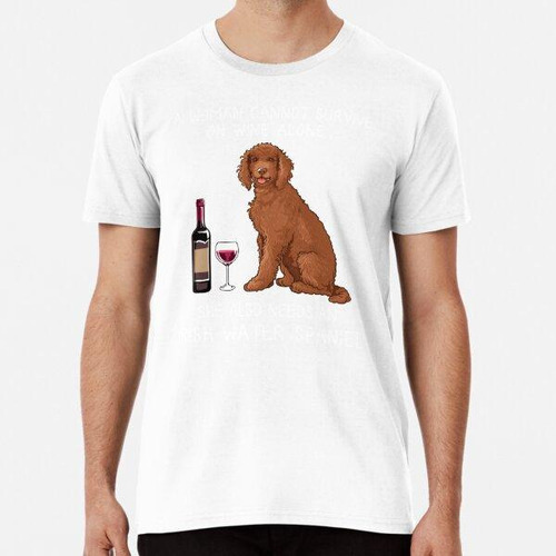 Remera Perro De Aguas Y Vino Irlandés Perro Divertido Algodo