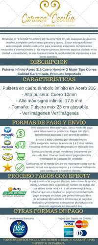 Par De Pulseras Dije Infinito En Cuero Parejas Y Novios