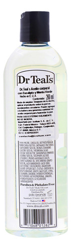 Aceite Corporal Dr Teal's Eucalipto Y Menta 260 Ml
