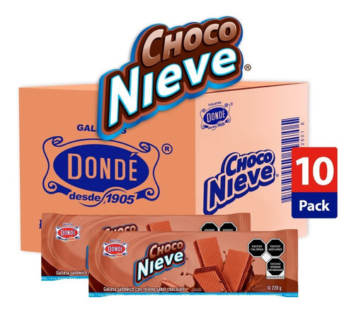 Choco Nieve 220 G (10/220g) - Galletas Dondé