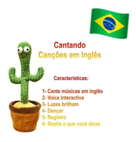 Imagem 1 de 7 de Cactos Dançante E Falante Toca Música Repete A Fala E Dança
