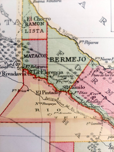 Mapa 1935 Gobernaciones Chaco Y Formosa Ferrocarril Plano (Usado)