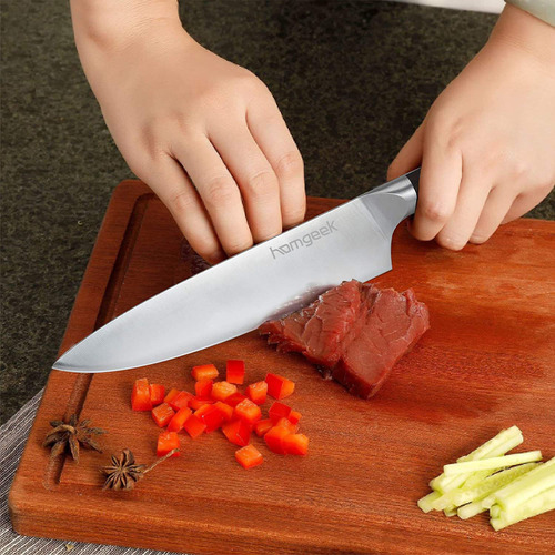 Juego De Cuchillos Con Base De Pino Y Cocina Profesional De