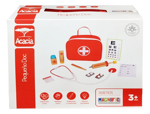 Juego De Doctor Doctora Medico De Madera Con Bolso Magnific