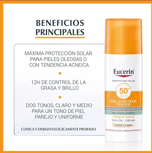 Protector Solar Eucerin Tono Claro Fps50