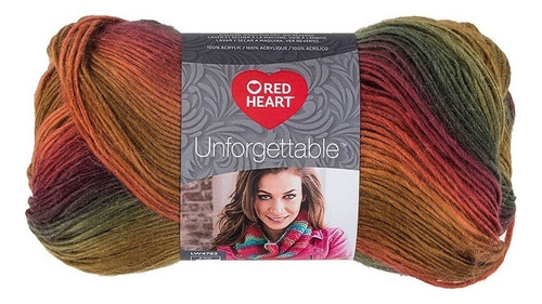 Estambre Coats Acrílico Multicolor Unforgettable Red Heart Color 3956 Polo