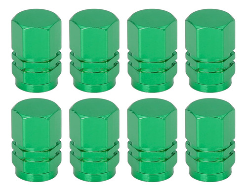 8 Tapas Válvula De Neumático, Color Verde