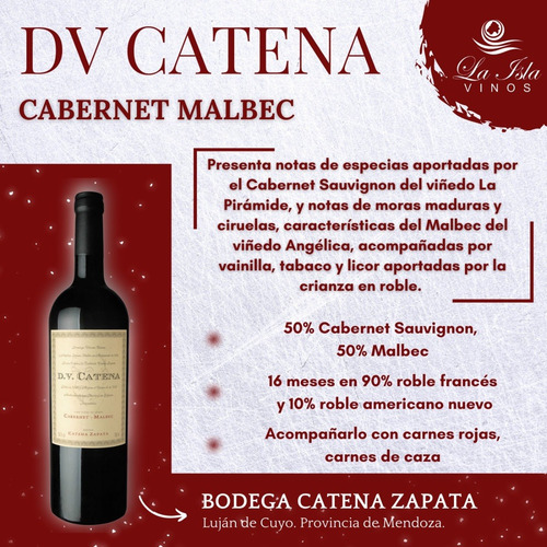 Vino Dv Catena Cabernet- Malbec Caja X 6 X 750ml.