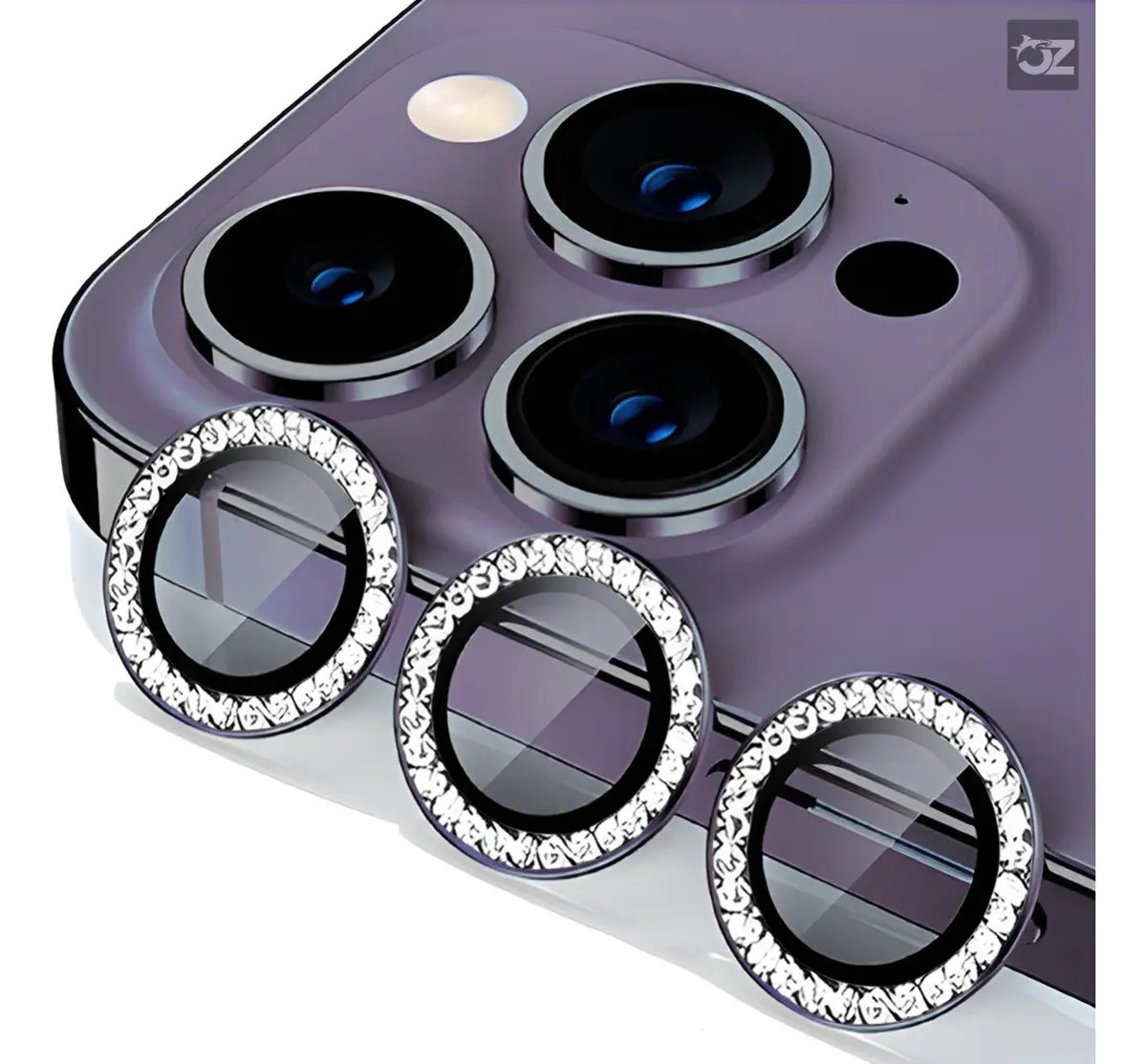 Película Câmera Com Brilho Para iPhone 14 Pro Max / 14 Pro Película 3d Para Celular Revestido Com Vidro Temperado 9h Cor Roxo Marca Open Zee 14 Pro / 14 Pro Max Roxo