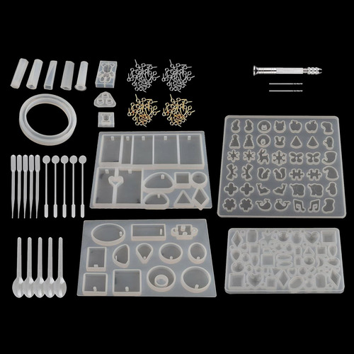 229pcs Diy Joyería Resina Casting Moldes Silicona Epox...