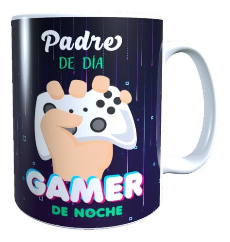 Taza Personalizada Día Papá Con Foto Regalo Padre Gamer 