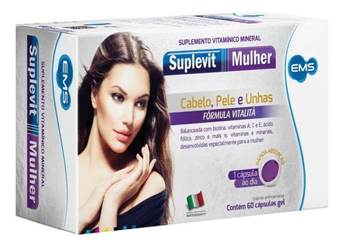 Suplevit Mulher Cabelo, Pele E Unhas 60 Cápuslas Gel