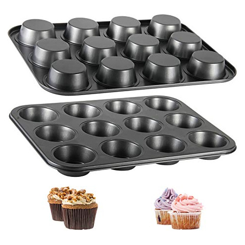Molde Muffins, Molde Cupcakes Antiadherente De 12 Pocil...