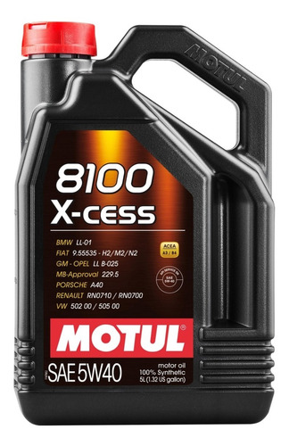 Aceite Sintetico 5l Motul 8100 X-ces 5w40 C/obsequio