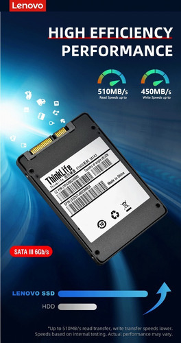 Disco Duro Interno D Estado Solido Ssd Lenovo Tiburon 256gb Color Negro