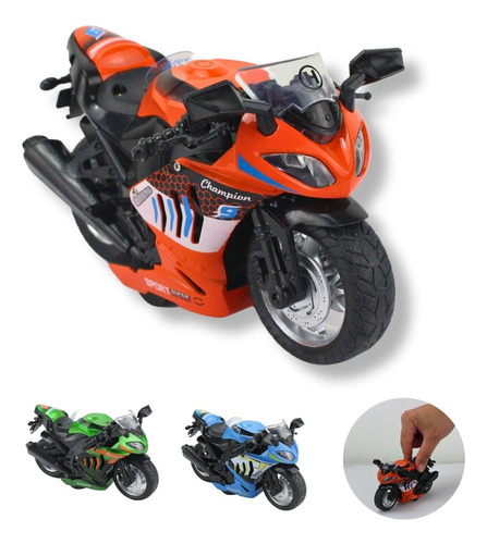 Miniatura Moto Em Metal 1:32 A Fricção Com Luzes E Sons