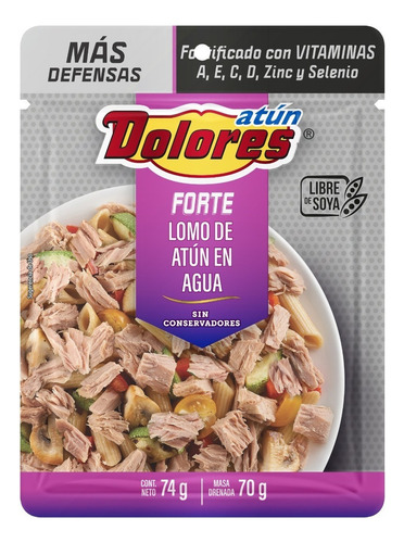 Atún En Agua Fortificado Mas Defensas Dolores 74 G