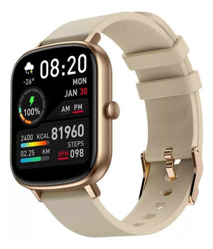 Reloj Smartwatch Y13 Dorado Con Dos Mallas Metal Y Silicona 