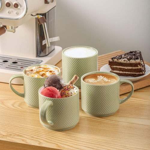 Tazas De Café Hashess Con Rejilla, 15 Onzas De Porcelana Api