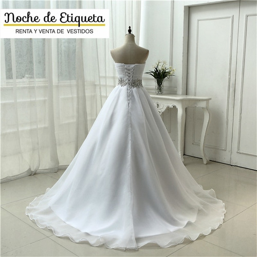 Vestido De Novia Corte Princesa Organza Strapless Corazon