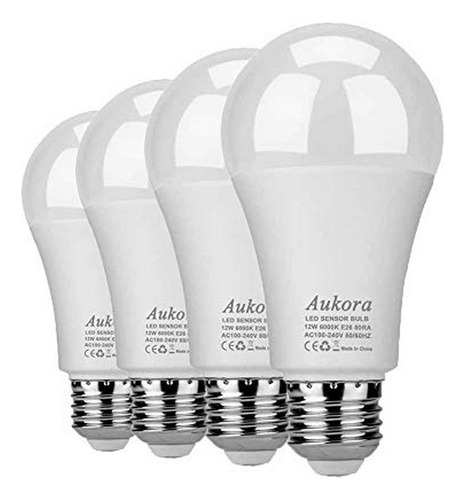 Focos Led - Aukora Dusk To Dawn Light Bulb 4 Pack, 12w (100-