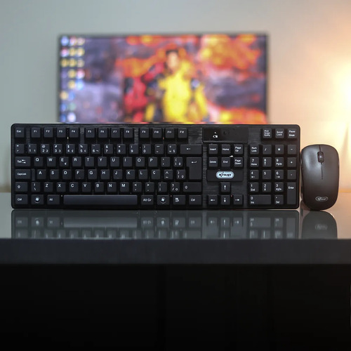 Kit Teclado E Mouse 2.4ghz Wireless Sem Fio Pc Notebook Mac