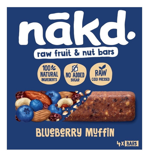 Nakd Barra De Frutos Y Nueces Sabor Mora Azul 140 Gr