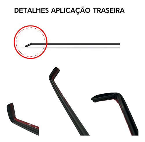 Par Esquerdo Direito Friso Borracha Teto Fiat Mobi 17 18 19