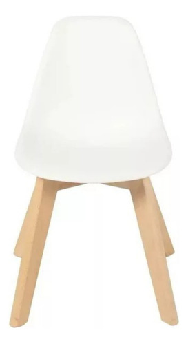Silla Infantil Con Patas De Madera Altura 56 Cm Color Blanco