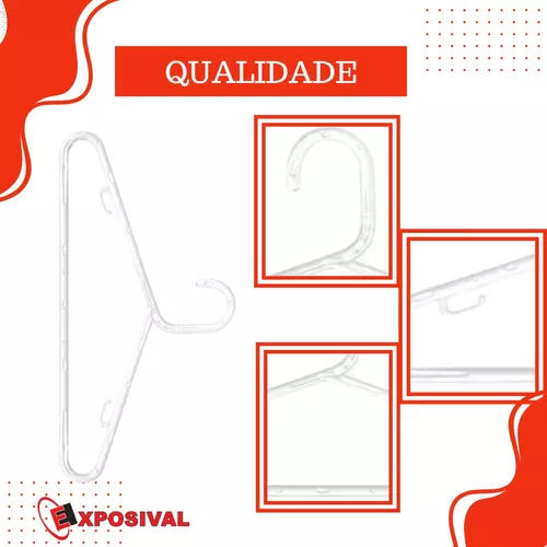 Kit 30 Cabides infantil Acrilico transparente Reforçado organizador para  guarda roupa de bebe