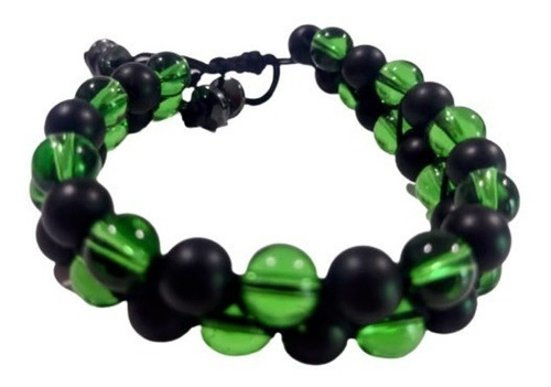 Pulsera Doble, Verde Con Negro Para Hombre.