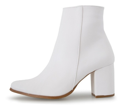 Botines Blancos Mujer Con Tacón Pisanto