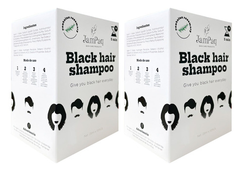 2 Shampoo Pinta Canas Negro X10 - Jampaq 25ml