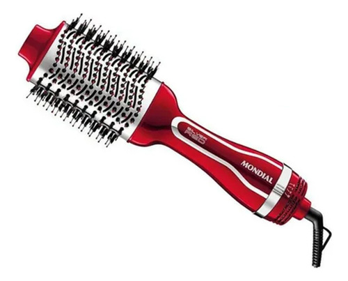 Escova Secadora De Cabelo 2 Em 1 Seca Modela Não É Giratória Cor Vermelho 110v/127v