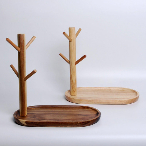 2 Soportes Para Botellas De Madera, Soporte Para Tazas De