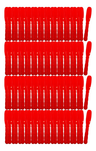 100un Espatula Acrílica Luxo Vermelha P/ Creme Santa Clara