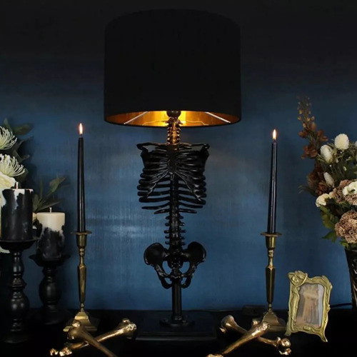 L Lámpara De Mesa Skull, Luz Nocturna, Decoración Gótica