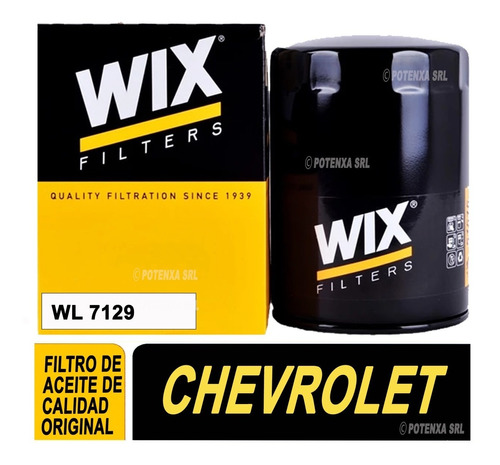Filtro De Aceite Wix Chevrolet Cruze Onix 1.4 1.6 Turbo 