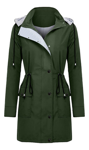 Chaqueta Impermeable J Para Mujer, Talla Grande, Con Capucha