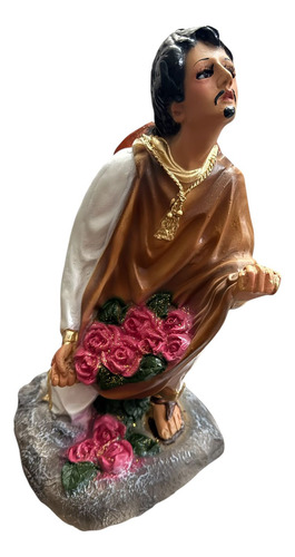 Figura Religiosa De Juan Diego Hincado De Resina Fina