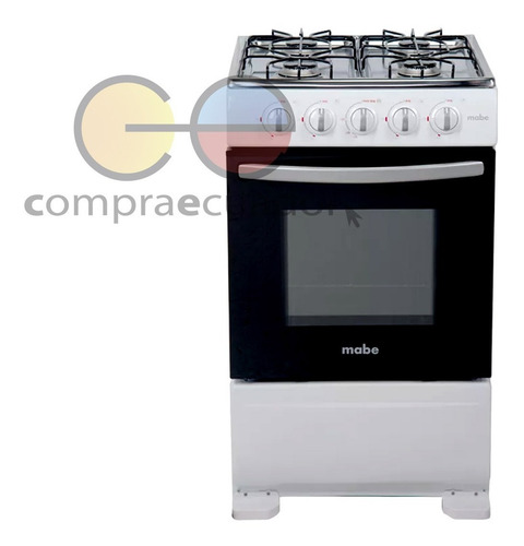 Mabe Cocina 4 Quemadores Gas 51cm Inoxidable Blanca Em5100