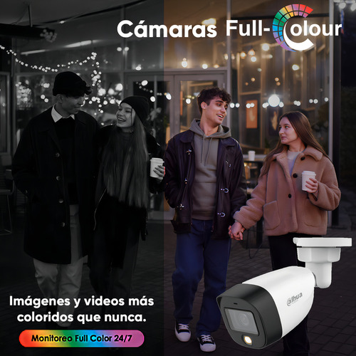 Kit videovigilancia cronos 16 cámaras Dahua bala HAC-HFW1209C-LED full color 2mp + bobina + Baluns+ accesorios - kit cctv DH-KIT-FULLCOLOR-PLUS8BN (dvr dahua XVR1B16-I circuito cerrado)