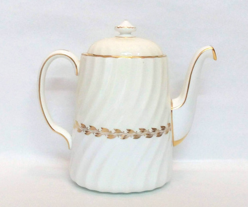 Antigua Cafetera Minton Bone China England Gold Cheviot 1951