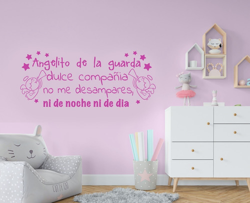 Vinilo Decorativo Infantil Oracion Angel De La Guarda 45x100