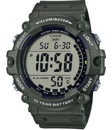 Reloj Casio Digital Ae2000 Hombre *watchsalas* Full Color Del Fondo Negro Ae-1500whx-3a