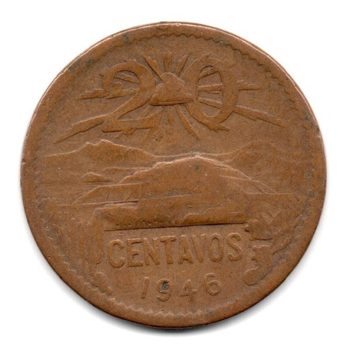 Mexico Moneda 20 Centavos Año 1946 Km#439