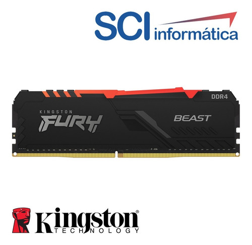 Imagen 3 de 3 de Memoria Kingston Fury Beast Ddr4 8gb 3600mhz Kf436c17bba/8