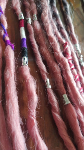 Kanekalon Rastas Desmontables 20 U De 50cm Rosa Y Negro